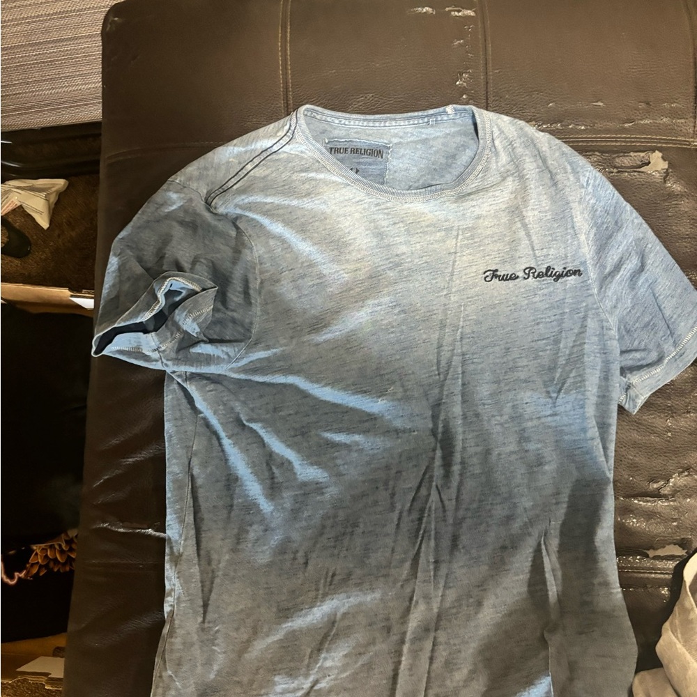 True Religion Heathered Blue Short Sleeve Tee
